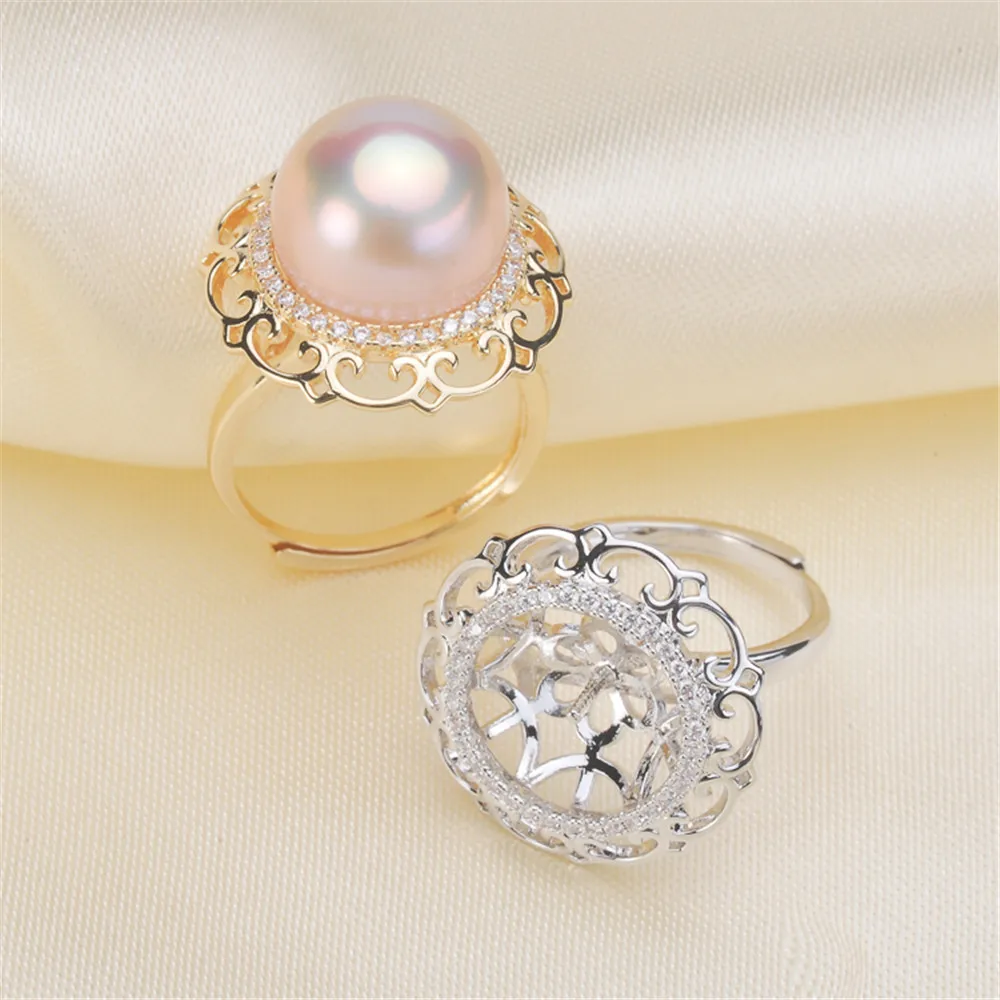 

Wholesale Classic 925 Silver Ring Accessories Settings Adjustable Blank Pearl Ring Setting Base For Women Diy Jewelry Making