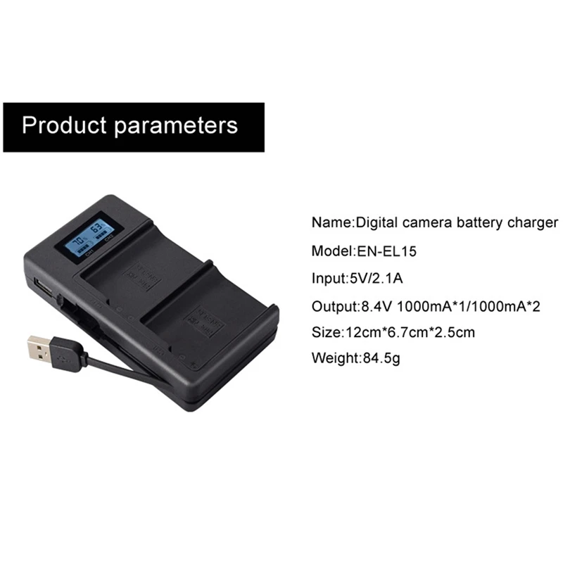 MOOL 2 шт. EN EL15 EL15A ENEL15A RU Батарея + USB Dual Зарядное устройство для Nikon D850 D810 D810A D750 D500 D7500