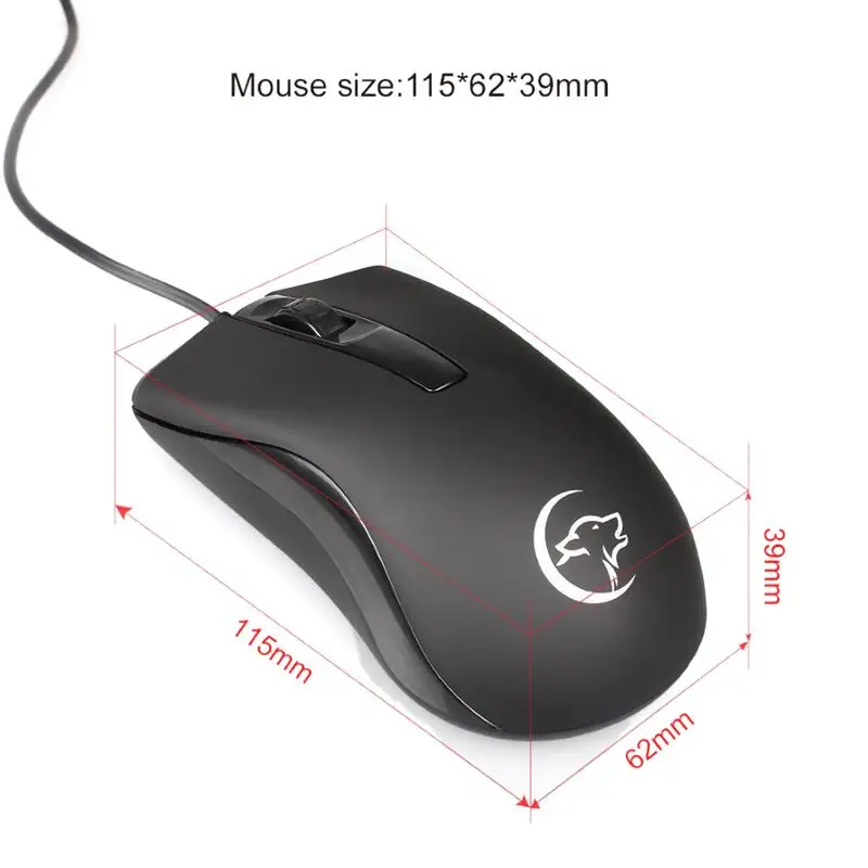 

YWYT Wired Optical Mouse 2400 DPI 3 Mute Button Gaming Mouse Home Office Ergonomic USB Mice For Windows PC Laptop Desktop