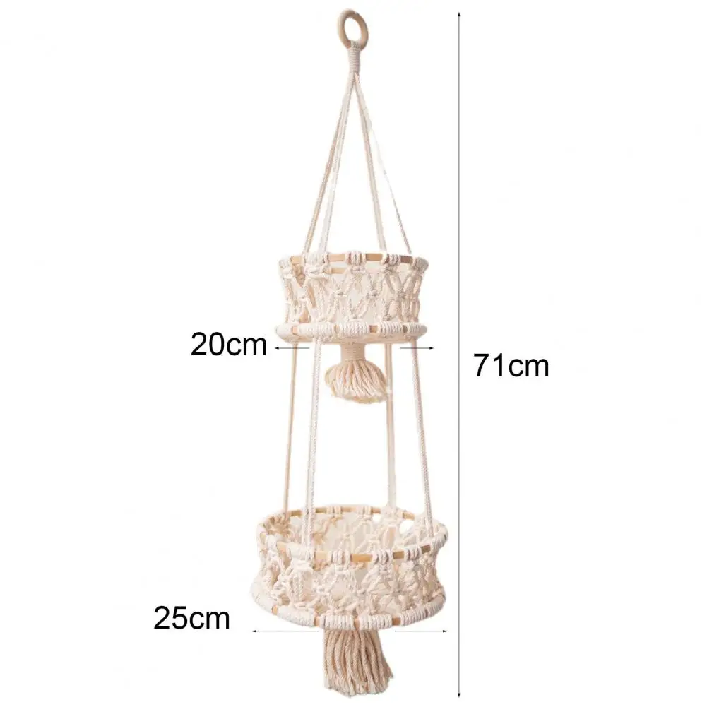 

Plant Hanging Basket Exquisite Hollow Woven Cotton Rope Handmade Multifunctional Space-saving Breathable Storage Flowerpot Sling