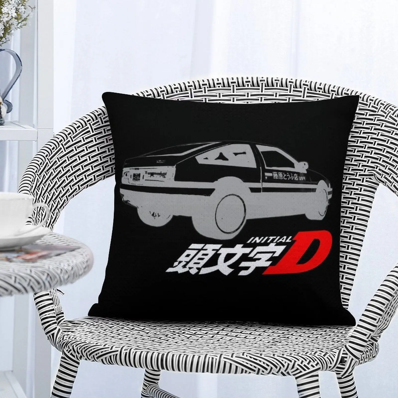 Наволочка с белыми блестками Initial D модная наволочка подарок для нее Аниме Манга
