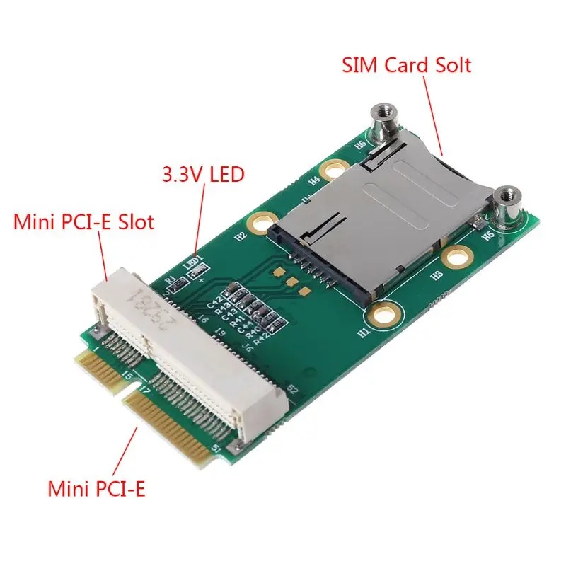 Mini PCI-E Adapter Extension Card for 3G 4G Module USIM Slot with SIM 3G/4G WWAN LTE GPS | Компьютеры и офис