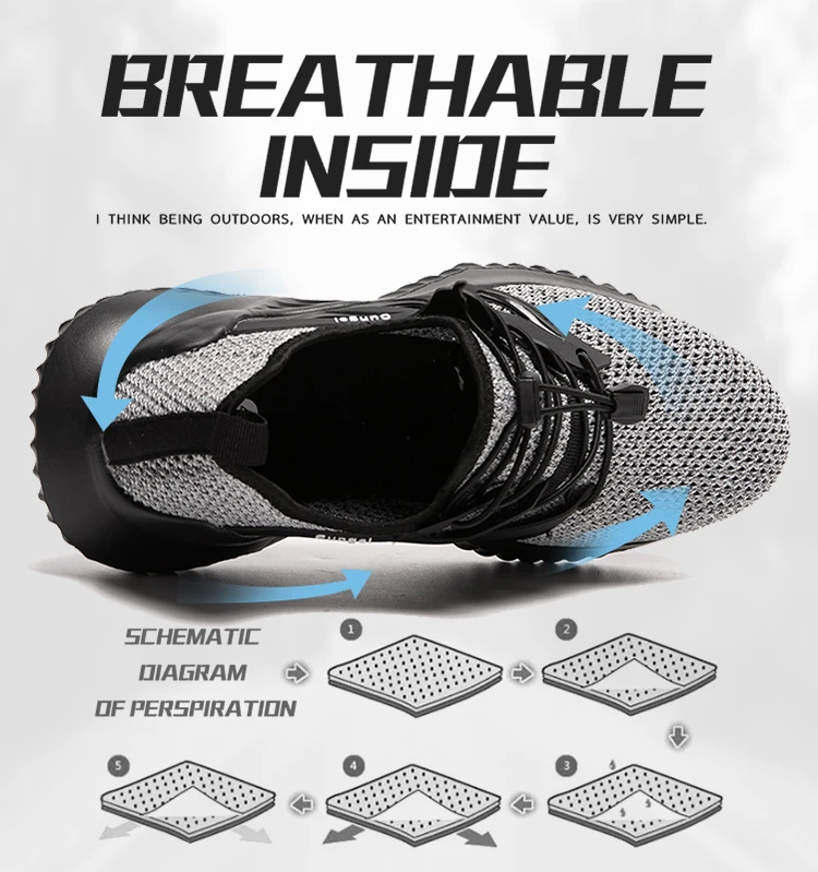 Мужская Безопасная рабочая обувь Мужские дышащие Нескользящие строительные