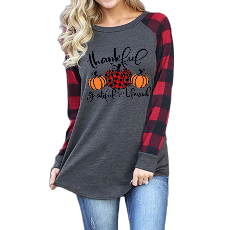 

Carney Thanksgiving top long sleeve pumpkin T-shirt