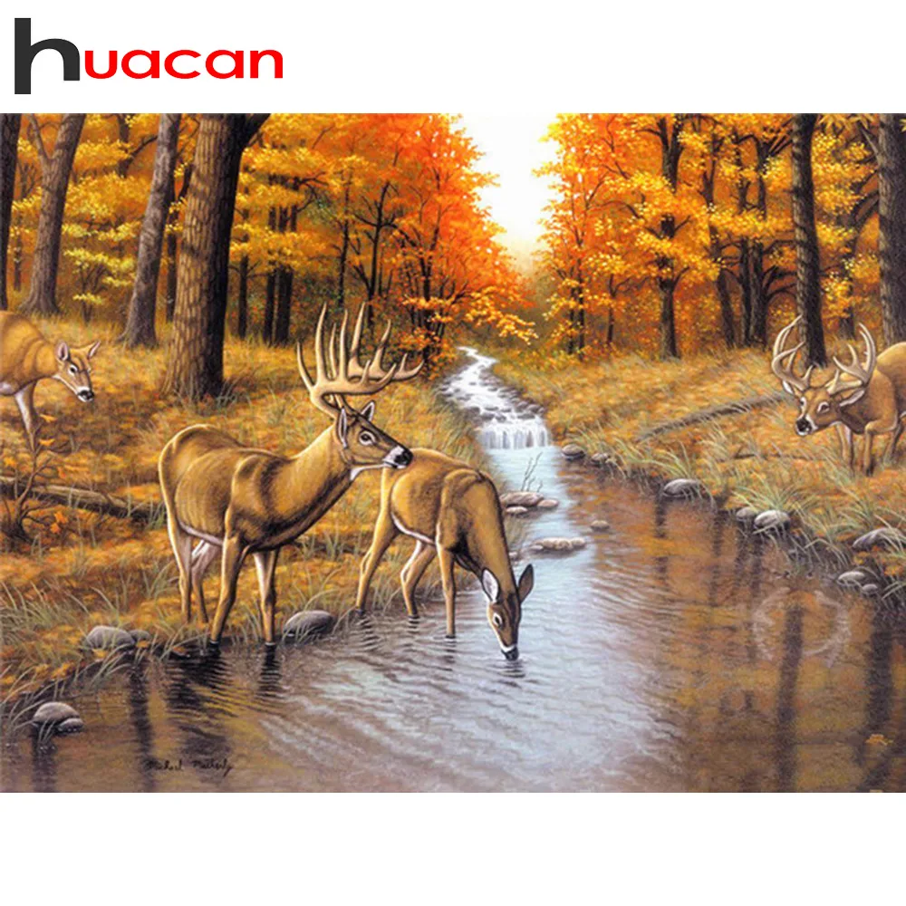Huacan DIY алмазная живопись с квадратными/круглыми камнями природа 2019 Алмазная