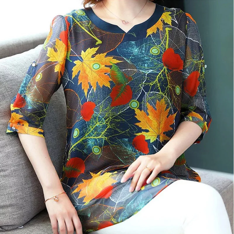 Telas кленовые листья печатает платье в китайском стиле Cheongsam 2020 шелк качество