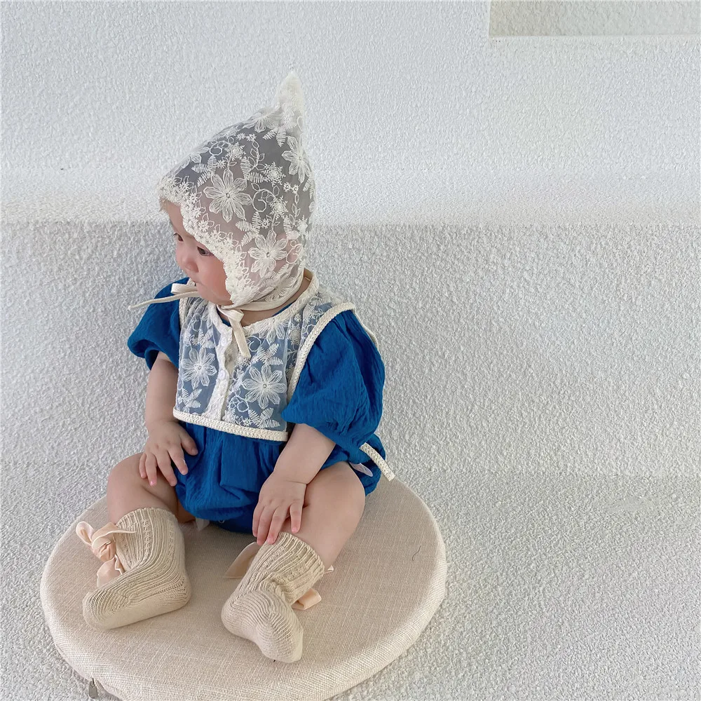 

2021 Summer New Baby Clothes Newborn Infant Baby Girl Fashion Princess Short Sleeve Bodysuit Kid Girls Loose Bodysuits