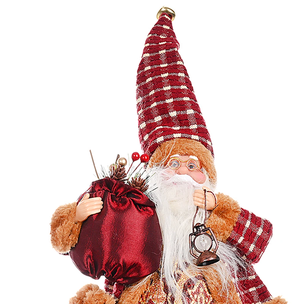 

Christmas Sitting Santa Claus Figurine Sitting Posture Santa Doll Xmas Ornament
