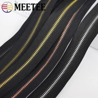 meetee 24meters 3 5 metal coded zippers for sewing diy zip repair clothes coil zipper sports coat bag garment zips accessory