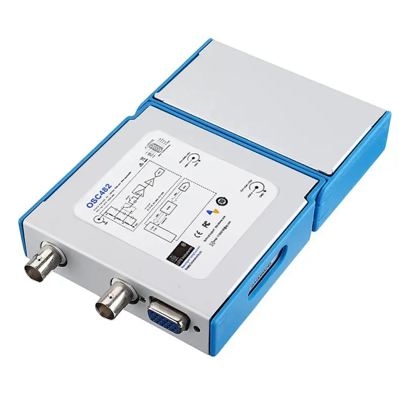 OSC482S цифровой портативный осциллограф PC USB 2,0 Виртуальная 2CH полоса пропускания осциллограф с генератором сигналов 13M Hz