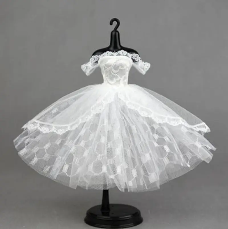 white3 Модные аксессуары для кукол Blyth, белое Милое Свадебное платье для Kurhn Blyth Barbi, платье для кукол 1/6 - Цвет: white3