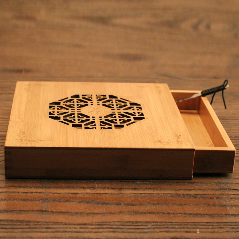 В дырочку Чай коробки для тортов и пирожных бамбука чай Пу 'эр коробка лоток