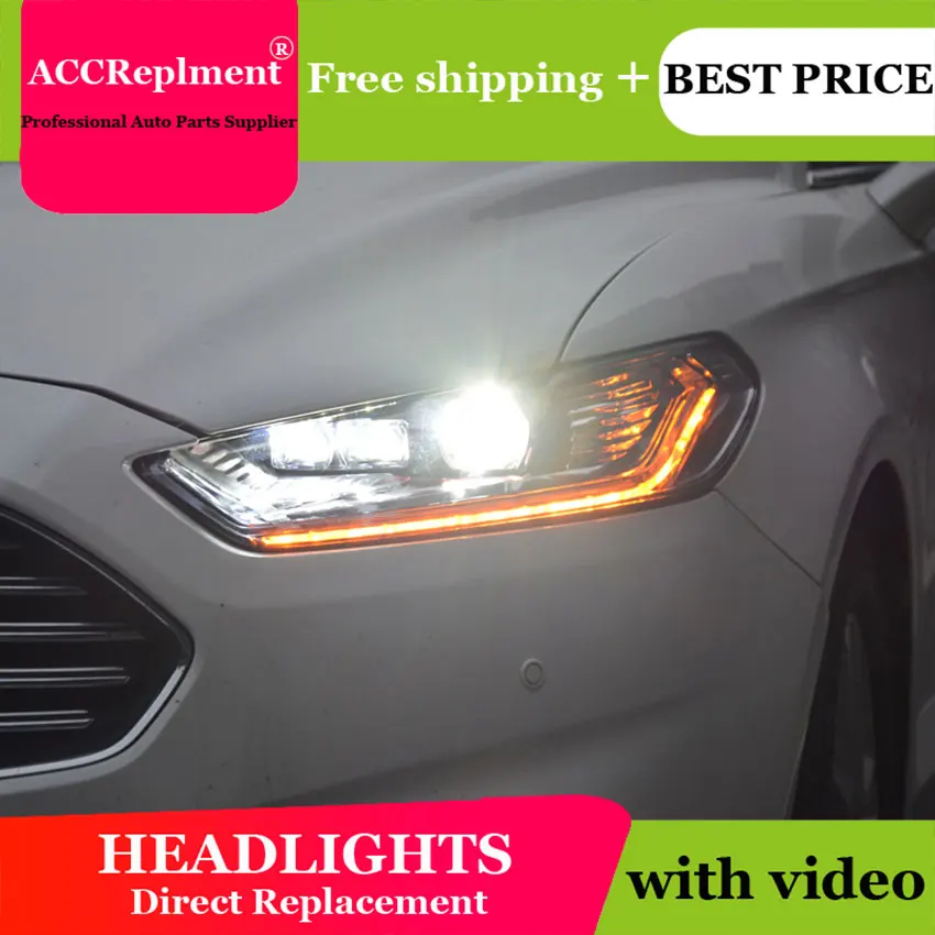 Авто. PRO головной светильник s для Ford Mondeo 2013- светодиодный светильник Q5 Биксеноновые линзы дальнего света H7 Фары HID комплект проектор светодиодный Blubs
