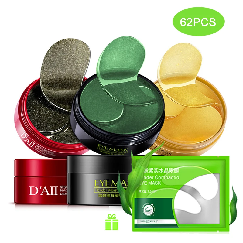 Коллагеновые патчи для глаз 62 шт. маска против морщин мешки с темными кругами