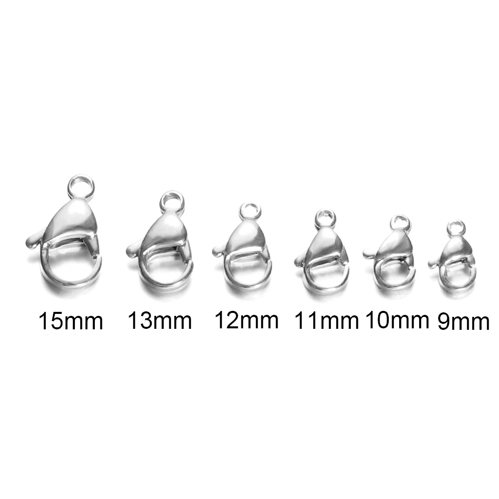 Semitree 25 шт./лот 12 мм золотые черные застежки из нержавеющей стали для лобстеров
