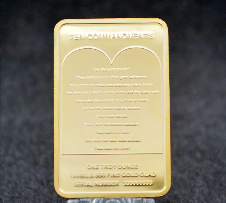 1 шт. Иисус вручил на корсс десять командировок монета унция 24 К позолоченный
