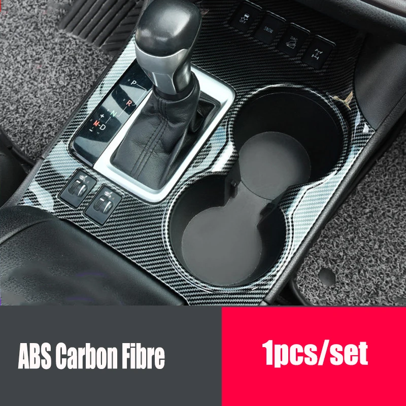 

For Toyota Highlander Kluger 2014-2019 ABS Carbon Fibre Water Cup gear shift knob frame panel Cover Trim Car Styling 1pcs