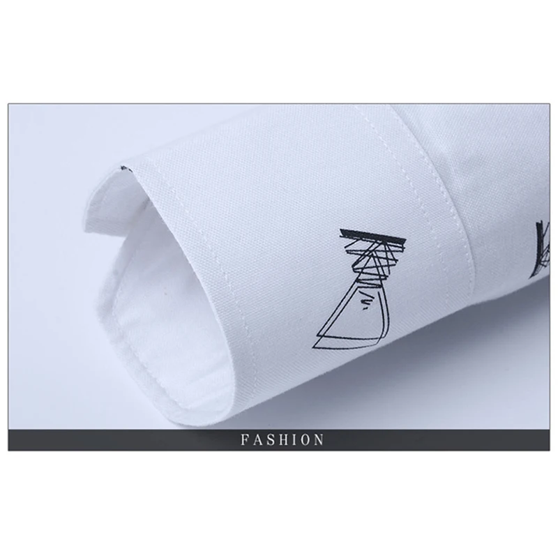Принт песочные часы мода Blusa Camisa Social Masculina Dudalina с длинным рукавом Slim Fit рубашка мужская Цветочная одежда пуловер Белый мужской