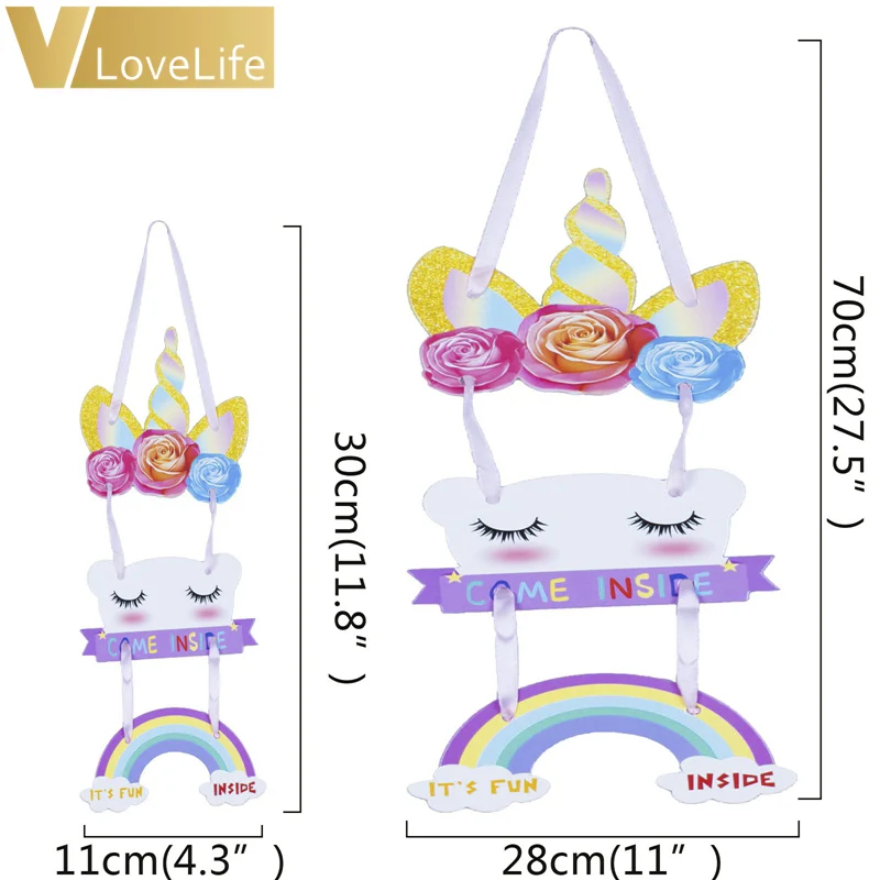 Блестящий Единорог дверной знак подвесной подарок волшебное Радужное украшение