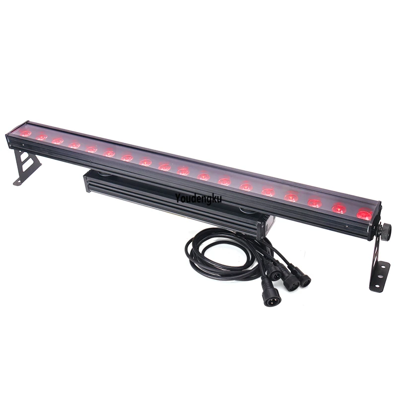 

Waterproof Wall washer building 18x18w outdoor led light rgbwa uv 6in1 wall washer linear strip wall light