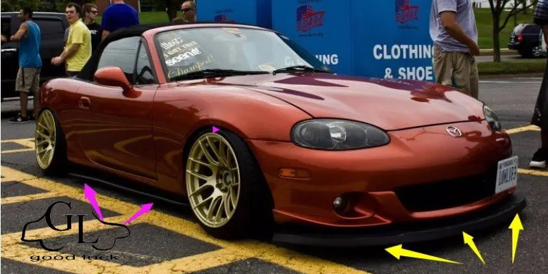 Для Mazda MX-5 MX5 MX 5 Miata Eunos Roadster дефлектор бампера/переднего спойлера для тюнинга