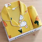 Кавайный женский пижамный комплект, хлопковые пижамы для девочек, пижамы с авокадо, домашняя одежда для женщин, штаны с длинным рукавом, комплект одежды для сна, домашняя одежда