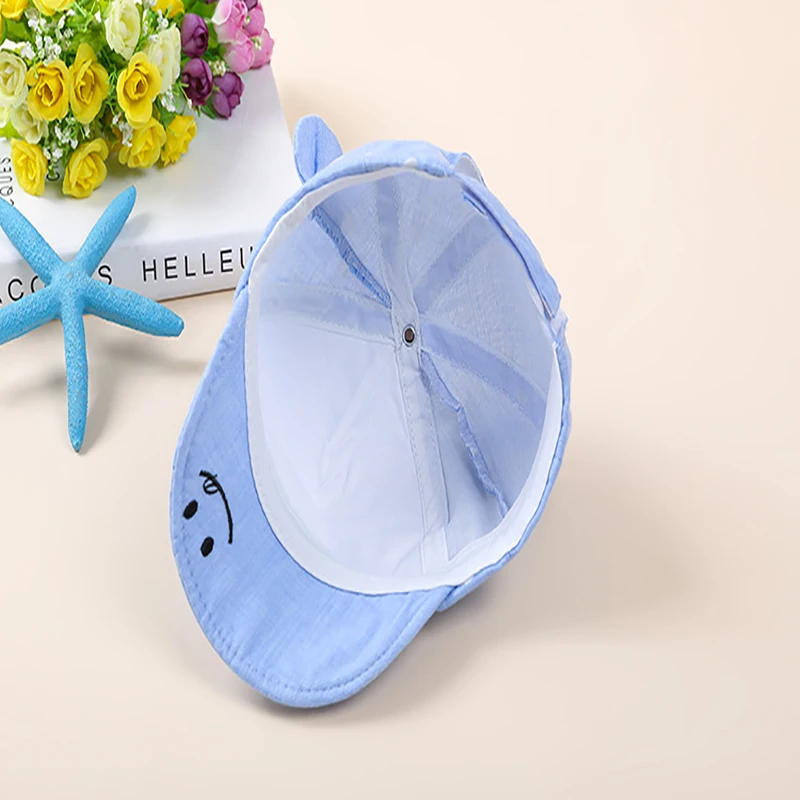 Шапка детская с ушками милая шапка от солнца в горошек для малышей и девочек