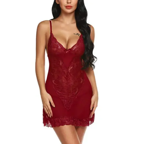 Лидер продаж сексуальное белье Для женщин кружевная ночная сорочка ночное на