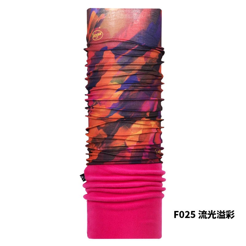 Brilliant color TUTNGEAR разноцветная флисовая Волшебная велосипедная Треккинговая повязка 84 см теплая ветрозащитная Двухступенчатая быстросохнущая бесшовная шапка-глушитель - Цвет: Brilliant color