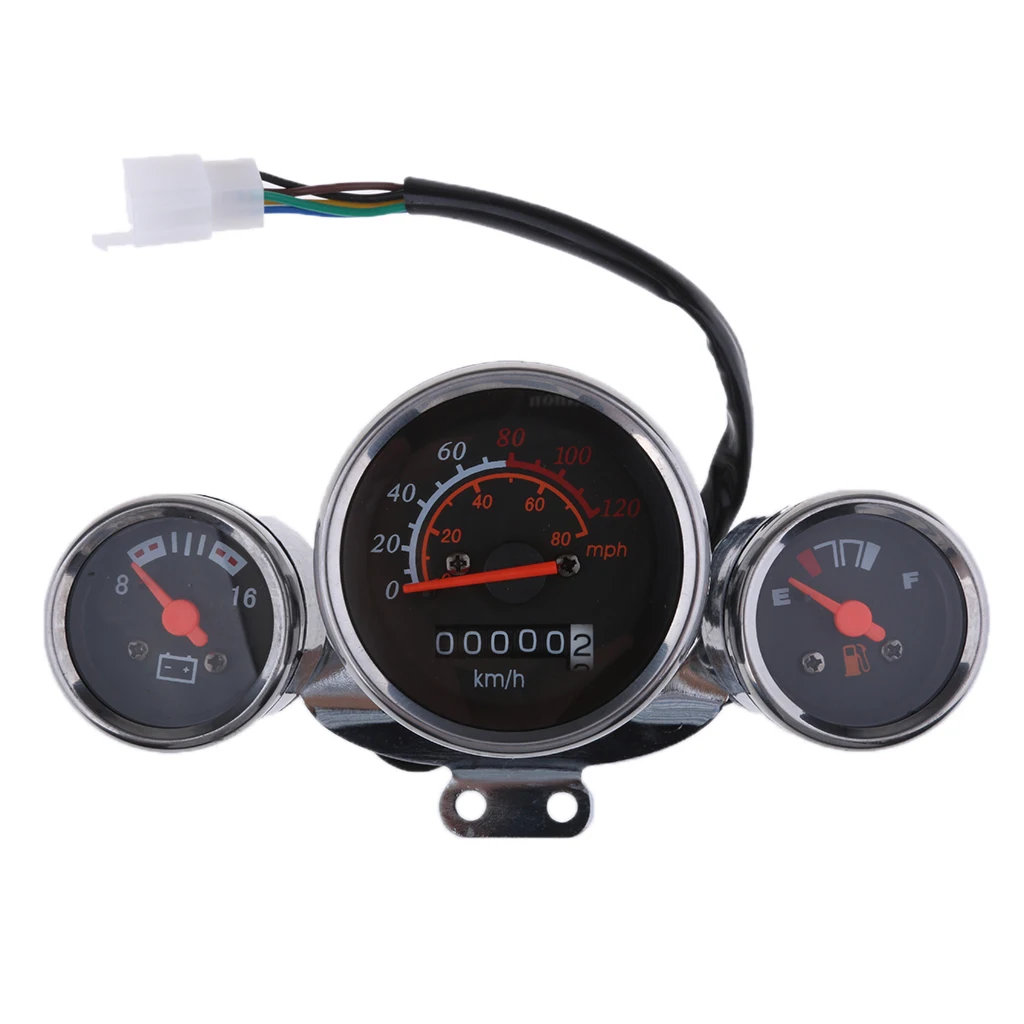 Ретро Модный скутер-сумка мопед Спидометр газовый манометр 12V 0-80 Mph, 0-120Km/H