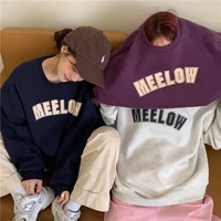 3 sizes letter printing causal long sleeve o neck thin vintage loose college wind street simple fresh women sweatshirts
