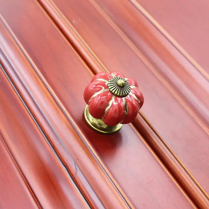 10 шт. дверные ручки в виде тыквы керамические комода ручка ящика/ручки шкафа