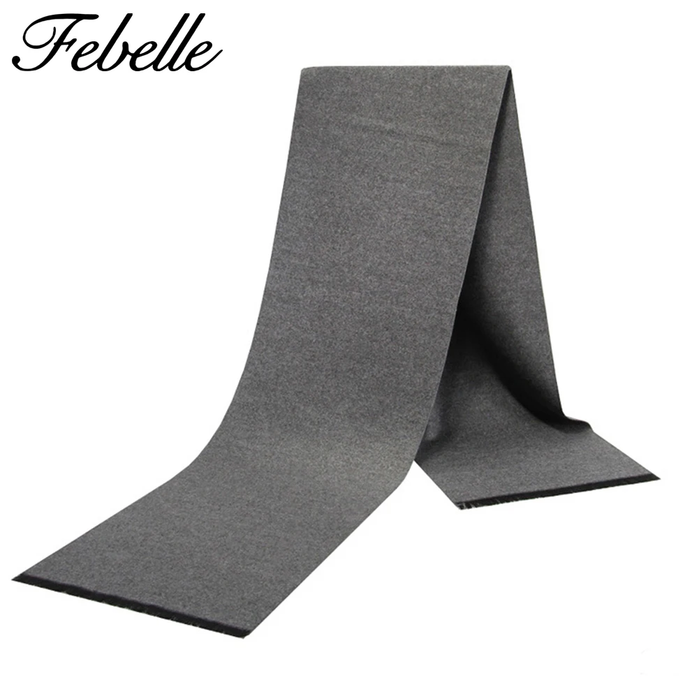 Кашемировый зимний мужской шарф Febelle роскошные брендовые осенние клетчатые