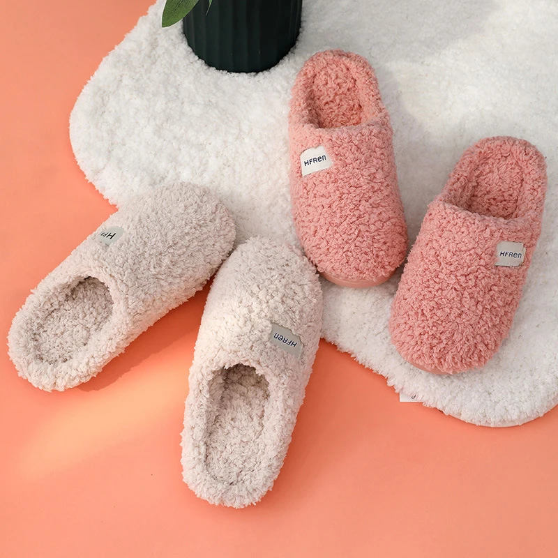 

New Women Men Autumn Winter Warm Couple Slippers Bottom Soft Insole Home Shoes Thick Slippers Indoor Non-slip Slide Comfortable
