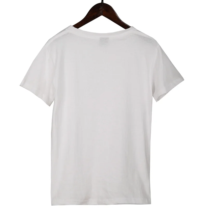 Летняя футболка с принтом для женщин хлопковая белая акулы и круглым воротником