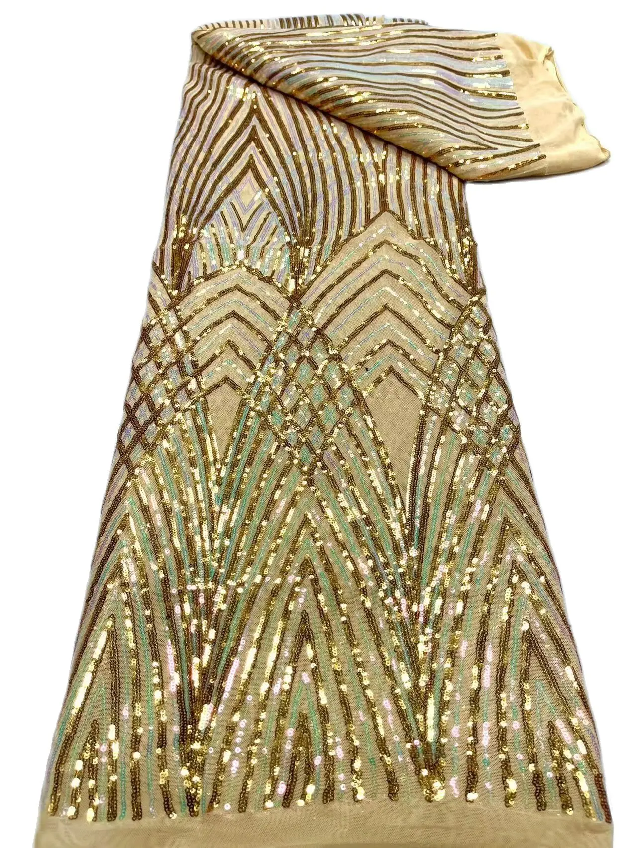

2022 Latest African Sequence For Fashion Bridal Dress High Quality 3D Embroidered French Sequins Lace Tulle Soft 5YardsFabrics