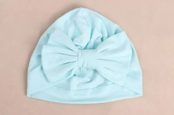 Mint Green Милое детское платье с бантом тюрбаны повязка на голову для девочек эластичные резинки для волос аксессуары для упаковки Детская повязка на голову с бантом - Цвет: Mint Green