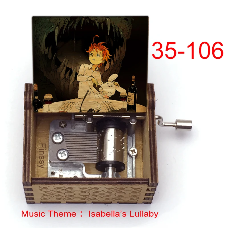 Деревянная музыкальная шкатулка с принтом обещанного неверланда Изабеллы