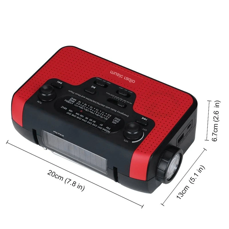 Bluetooth Radio Solar Hand Crank Emergency Am/Fm/Sw/Wb Led Flashlight Reading Camping Lamp Solar-Powered | Электроника
