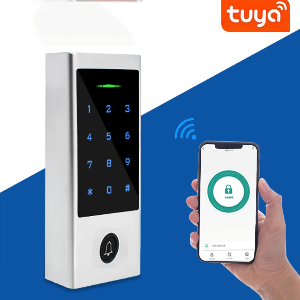 Дверной замок без ключа Tuya Wi-Fi Bluetooth Водонепроницаемая клавиатура со сканером