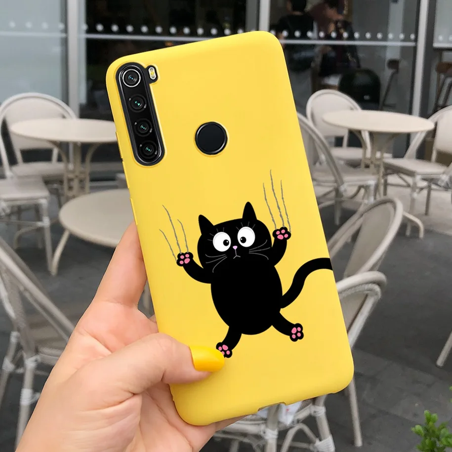 xiaomi leather case color Redmi Note 8 Ốp Lưng Điện Thoại Dễ Thương Mèo Hoạt Hình Ốp Lưng Dành Cho Xiaomi Redmi Note 8 Pro Trường Hợp Note8 8 T 8Pro 8 T Silicone Mềm Coque xiaomi leather case chain