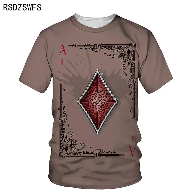 Футболка мужская с 3D принтом игральных карт уличная рубашка в стиле хип-хоп топ