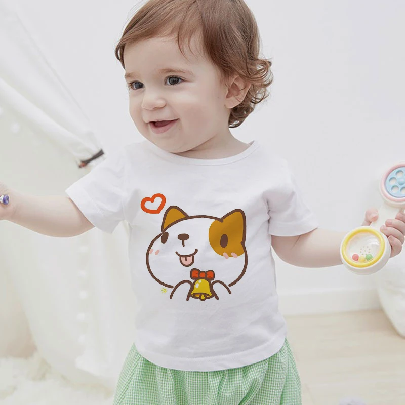 

Newborn Baby Summer T-Shirts 100% Cotton Infant Boy Short Sleeve Baby Cartoon Girl Clothes Printing Shiba Inu Anime Clothing