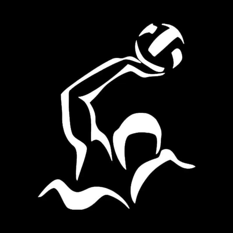 YJZT 13.5CM*15.8CM WATER POLO Sport Creative Decoration Car Sticker Body Of Vinyl Decal Black/Silver C31-0251 | Автомобили и