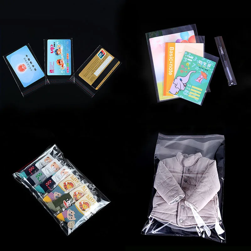 

100PCS Clear Self adhesive Cellophane bag Transparent Plastic Self-adhesive Bags For Gift Jewelry Candy Cookie Packaging baggies