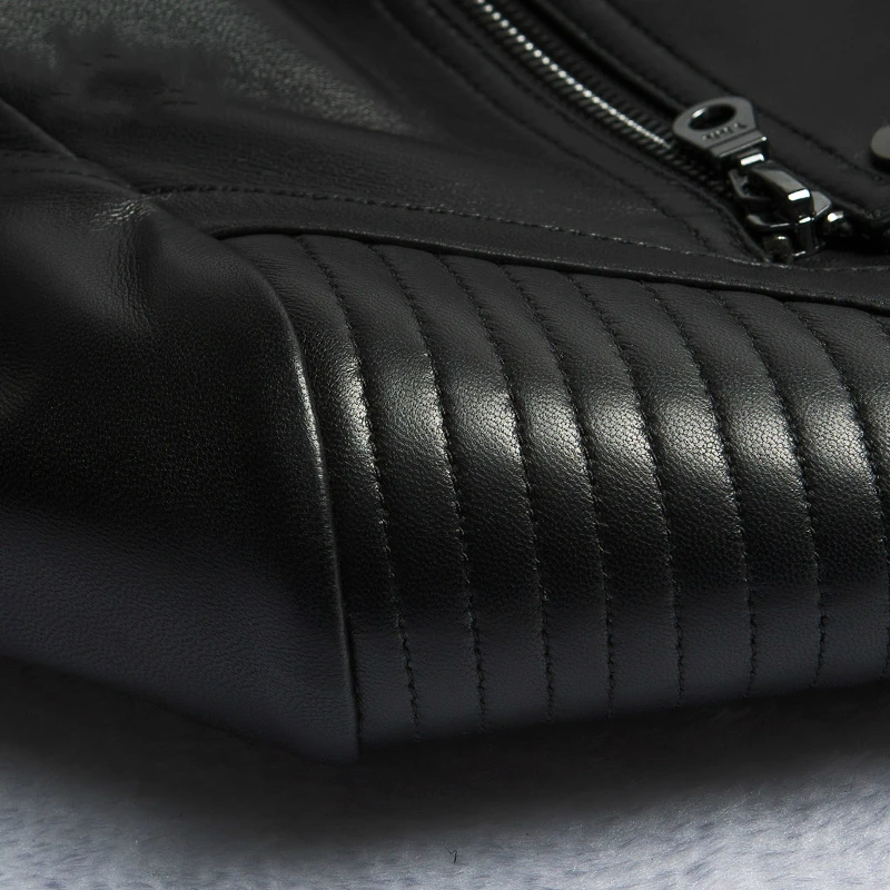 

Jacket Genuine Leather 2021 Spring Women Fashion Real Sheepskin Coat Black Short Motorcycle Women's Jackets Ladies Outerwear