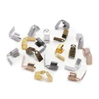 Металлический зажим для веревки, обжимной зажим для шнура, Концевая крышка для кожаного зажима, фурнитура для изготовления ювелирных изделий своими руками, 100 шт., 456 мм