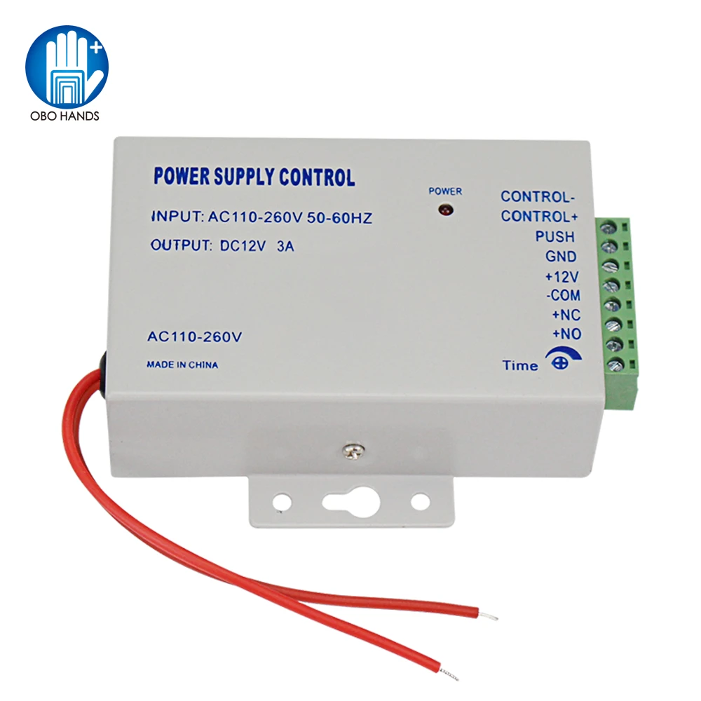 Interruptor de controlador de fuente de alimentación de Control de acceso de 110-240VAC a 12VDC 3A para sistema de Control de acceso de puerta/sistema de intercomunicación de Video K80