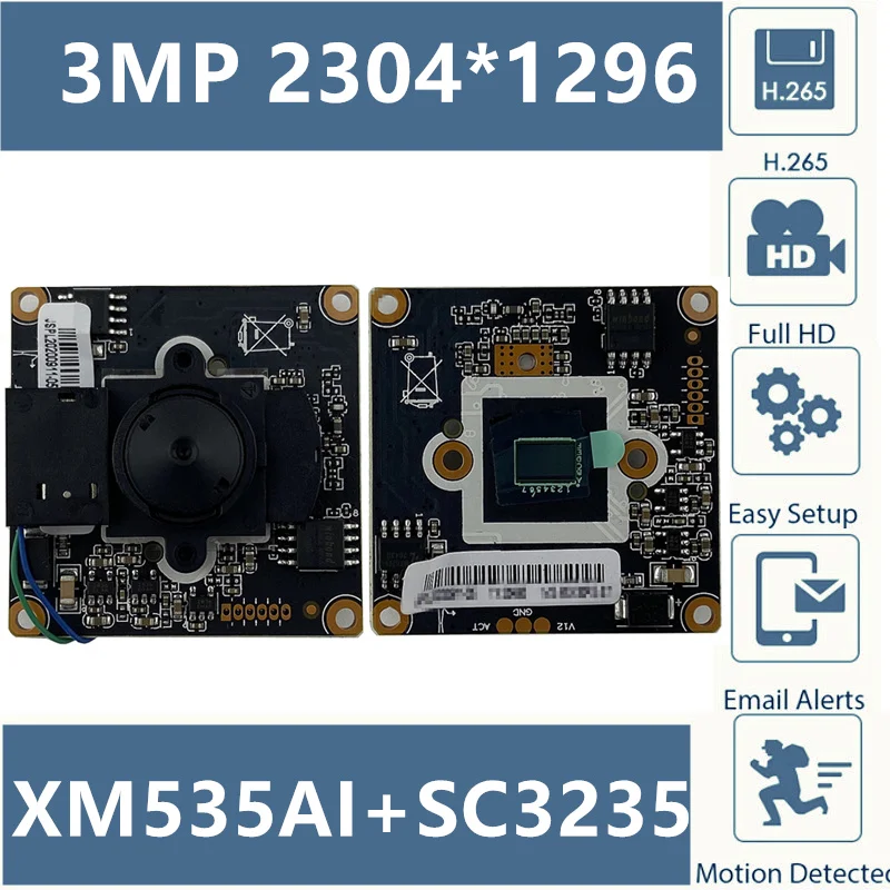 Плата модуля IP камеры 3 7 мм Мп XM535AI + SC3235 мини объектив IRC 38*38 2304*1296 ONVIF микрофон