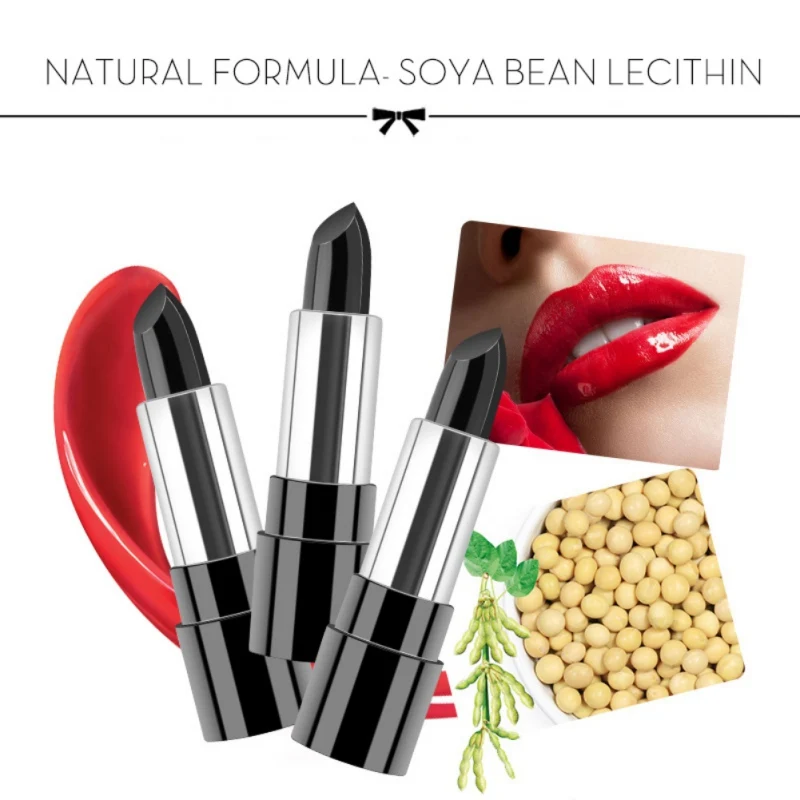 Черная Хамелеон блестящая помада долговечная красная Увлажняющая с изменением